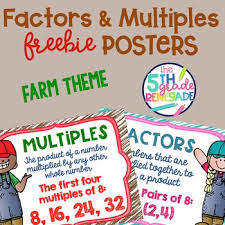 Factors And Multiples Poster Anchor Chart Freebie Farm Theme
