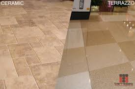 ceramic tile flooring vs terrazzo