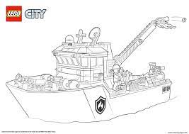 Lego City Fire Boat Coloring Pages Printable