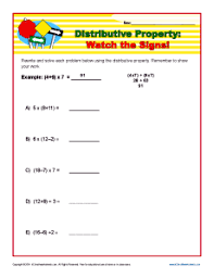 distributive property watch the signs