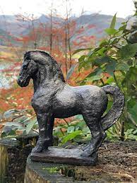 Black Horse Sculpture By Paul Szeiler