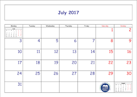 July 2017 Calendar Printable Printable Calendar Template