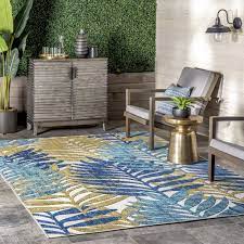 tropical leaves indoor outdoor area rug