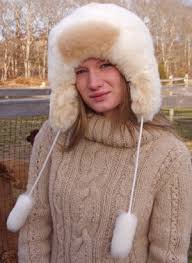 Baby Alpaca Fur Hat With Pom Tie