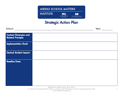 Strategic Action Plan Template Middle