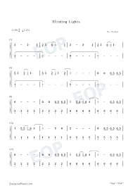 Recommended links • printable sheet music: Blinding Lights The Weeknd Numbered Musical Notation Preview