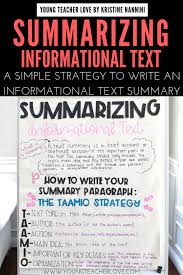 Summarizing Informational Text Young Teacher Love