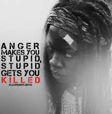 Think of how stupid the average person is, and realize half of them are stupider than that. Anger Makes You Stupid Stupid Gets You Killed Michonne The Walking Dead Walking Dead Quotes Walking Dead Characters The Walking Dead