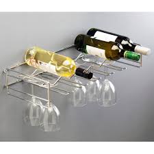Chrome Wall Mounted Wine Bottle And