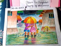 rainy day scenery drawing steemit