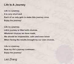 life is a journey poem by leo zhang