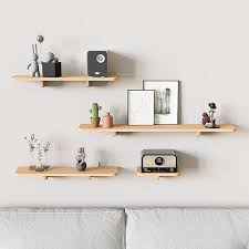 Solid Wood Wall Shelf For Books Kitchen