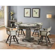 Check out our counter height table selection for the very best in unique or custom, handmade pieces from our kitchen & dining tables shops. Eci Furniture Pga 5 Piece Round Counter Height Game Table Set In Distressed Gray By Dining Rooms Outlet