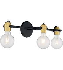Nuvo 60 6983 Mantra 3 Light 23 Inch Black And Brushed Brass Vanity Light Wall Light