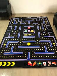 pacman rug 80s arcade rug video game