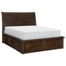 Ledge extends around mattress and hovers over corner block feet. Home Style Logan Transitional King Platform Bed With Storage Drawers Walker S Furniture Platform Beds Low Profile Beds