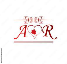 ar love initial with red and rose