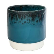 Aqua Reactive Glaze Plant Pot 13cm