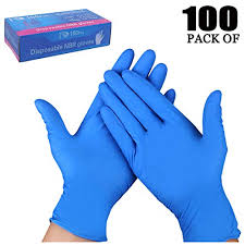 Topbine Disposable Nitrile Gloves Powder Free Rubber Latex Free Medical Exam Grade Non Sterile Ambidextrous Soft With Textured Tips Cool
