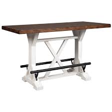 Browse our selection of balcony height tables, chairs and more for patios, decks, porches, any outside use. Ashley Signature Design Valebeck 1359024 Rectangular Counter Height Dining Table With Two Tone Finish Dunk Bright Furniture Pub Tables