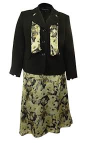 Evan Picone Womens Business Suit Skirt Jacket Set With Scarf