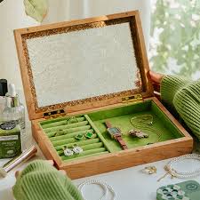 vine green jewelry box cherry wood