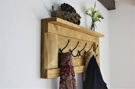 Framed Rustic Wooden Coat Rack With