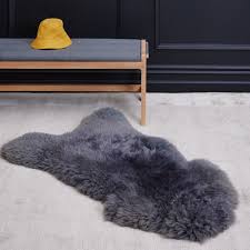 irish sheepskin rug dark grey