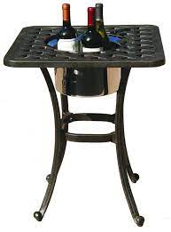 Series 30 Square End Table W Ice Bucket Cast Aluminum Patio Furniture