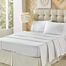 white cotton california king sheet set