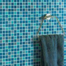 Blue Glass Tile Bathroom Floor Clear