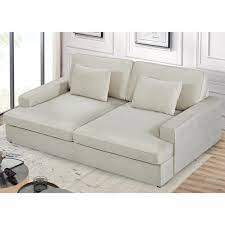 Solid Velvet Twin Size Sofa Bed