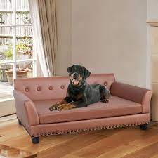 Deluxe Leather Large Dog Sofa Bed Pet