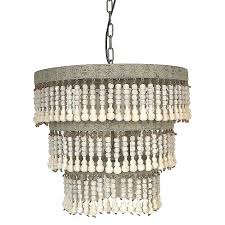 Chances are you'll found one other white wooden bead chandelier higher design concepts. 3 Tier Round Metal Chandelier With 3 Lights Hanging Wood Beads Cream 3r Studios Target