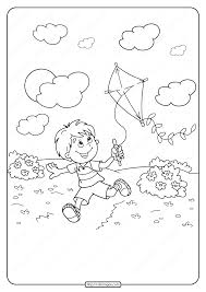 Because flying kites is meant for all ages i thought i'd include the prism nexus, a dual line stunt kite that will appeal to older kids and adults. Printable Boy Flying A Kite Pdf Coloring Page Coloring Pages Kite Coloring Books