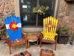 Zia And Colorado Flag Ski Chair Set