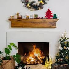Barton 48 In W Floating Vintage Wood Fireplace Mantel Cap Wall Shelf Beam Easy Mount Vintage Ash Grey