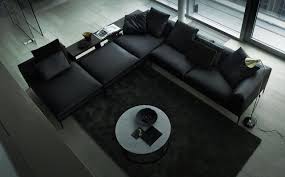 black sectional sofa interior design