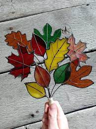 Autumn Leaves Stained Glass Wreath