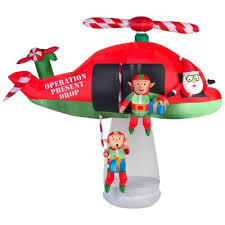 Limited time sale easy return. Gemmy Animated Christmas Airblown Inflatable Santa And Elves In Helicopter Scene Giant 8 Ft Tall Target