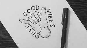 good vibes only drawing pen drawing