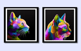 New Collection Colorful Cat Pop Art