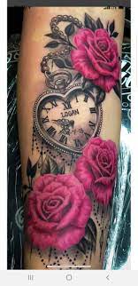 Pin by allende on tattoo shop | Rose tattoos for women, Shoulder tattoos  for women, Clock and rose tattoo