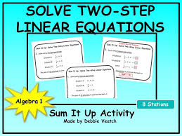 solve two step linear equations sum it