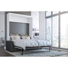 White Queen Murphy Bed With Sofa 25721