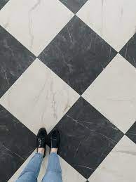 black and white checd floors