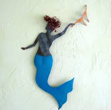 Art Metal Wall Sculpture Mermaid