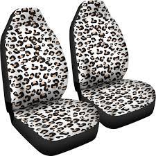 Snow Leopard Skin Car Seat Covers Set