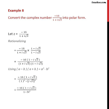Conversion formula for rectangular to polar x + yi = r(cos θ + i sin θ). Example 8 Convert 16 1 I Root3 Into Polar Form Examples
