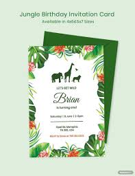 jungle birthday invitation card